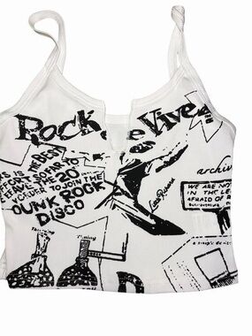 Y2K rock star graphic disco shirt